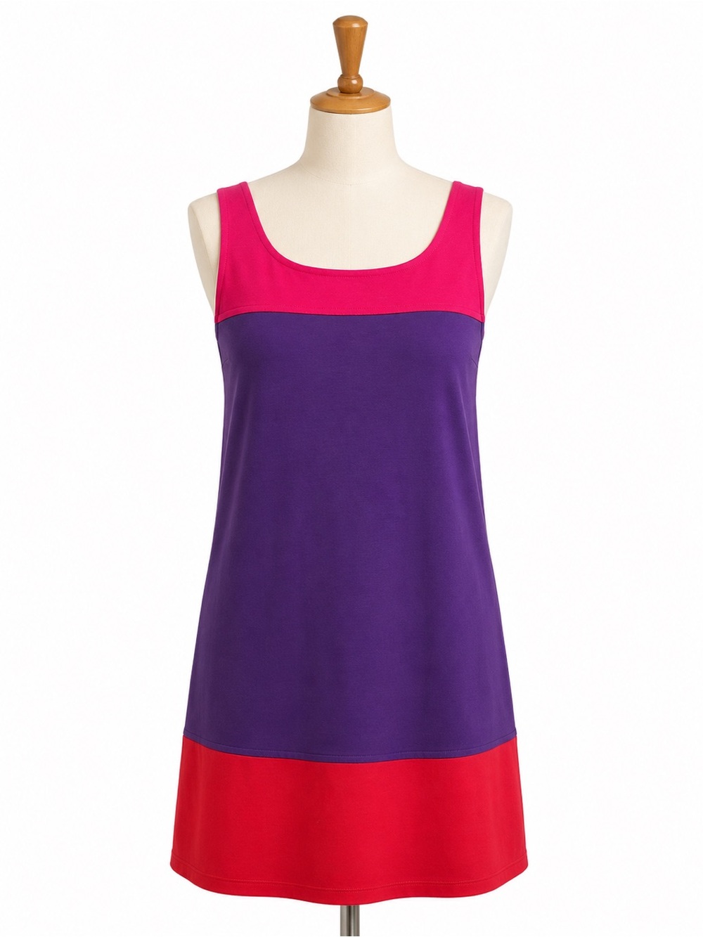 Alice + Olivia Haven Colorblock Shift Dress Purple Red Pink size Large